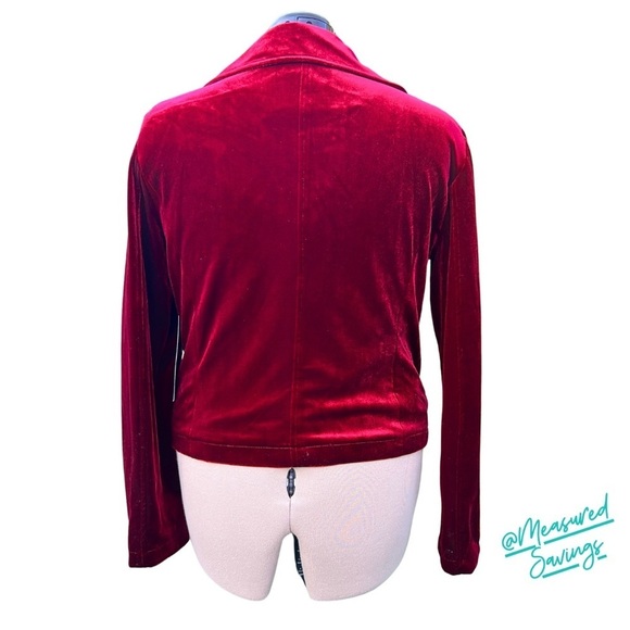 Bagatelle [NWT] Burgundy Wine Velvet-like Moto Jacket - Size Large - Picture 12 of 14